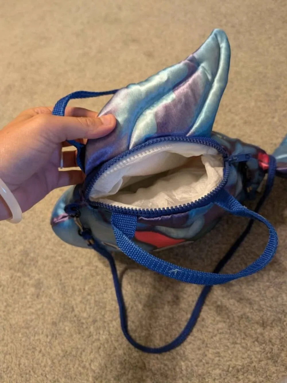 Vintage rainbow fish purse plush bag